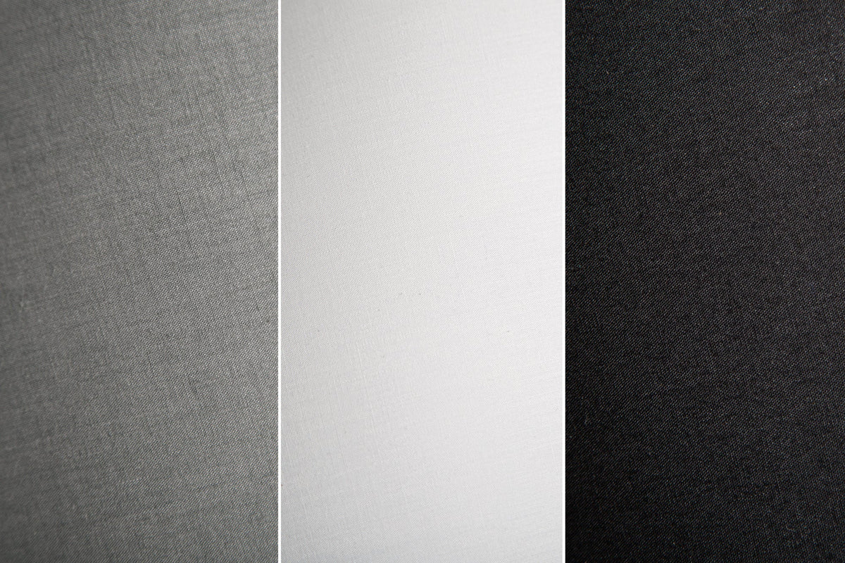 Lampadaire design LEVELS 163cm gris noir avec 3 abat-jour en lin