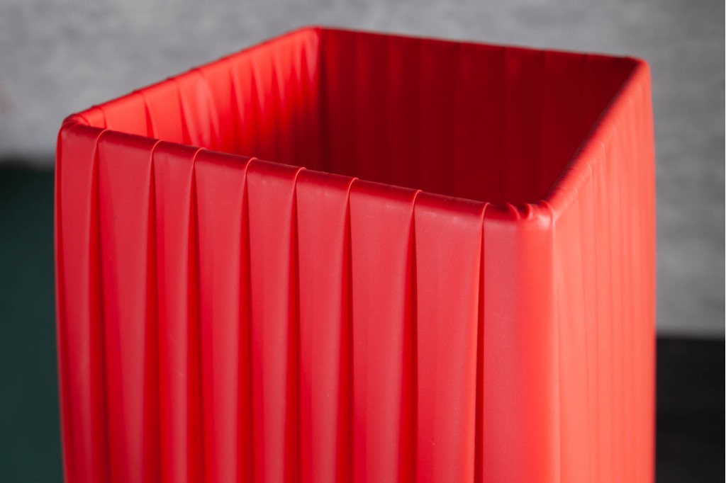 Lampadaire design moderne PARIS 120cm rouge Abat-jour plissé Lampadaire