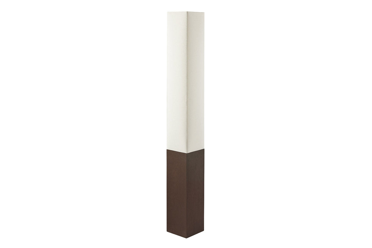 Lampadaire design PARIS CLASSIC 160cm abat-jour en tissu blanc base marron foncé