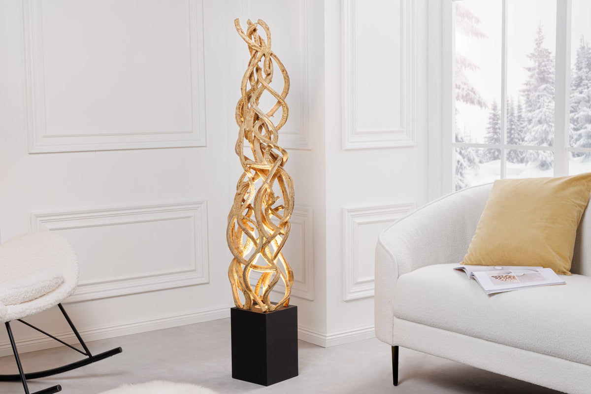 Lampadaire design VIGNE 150cm en bois massif recyclé naturel fait main