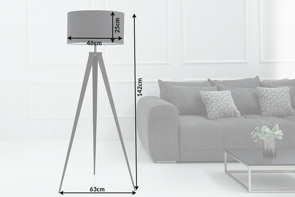 Lampadaire élégant TRIPOD 145cm lampadaire rétro noir