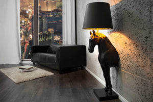 Lampadaire extravagant BLACK BEAUTY 130cm figure de cheval noir
