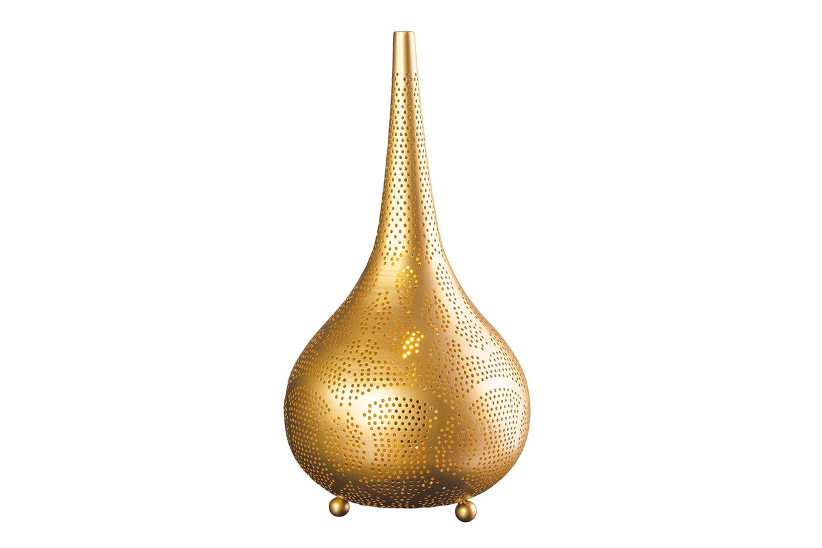 Lampadaire fait main ORIENT LIVING 50cm forme larme en fer doré