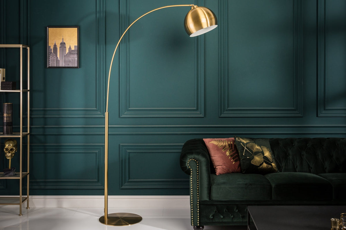 Lampe à arc élégante LOUNGE DEAL 205cm lampadaire doré