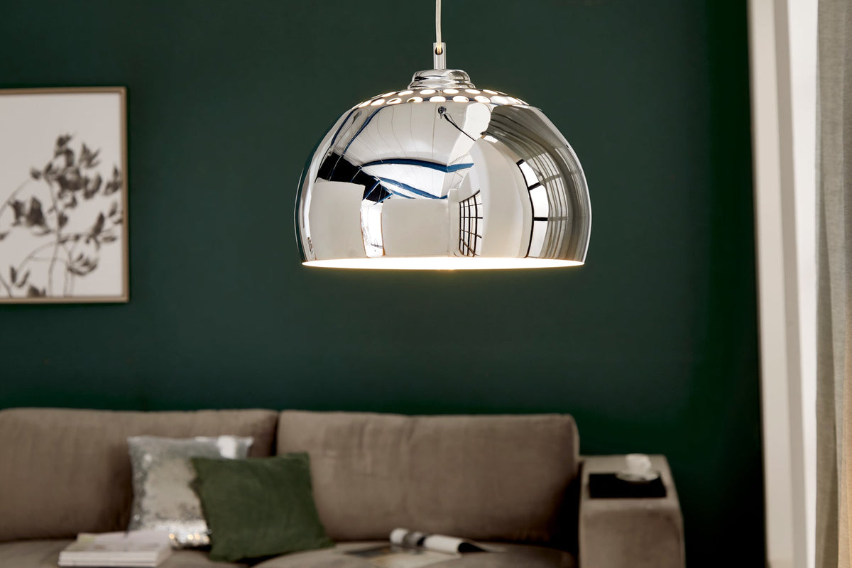Lampe à suspension design CHROME BALL 32cm suspension chromée design moderne