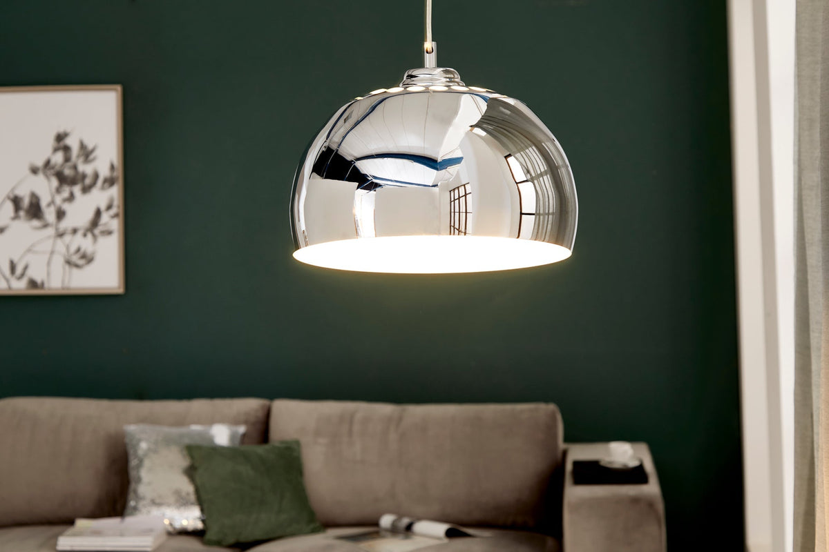 Lampe à suspension design CHROME BALL 32cm suspension chromée design moderne