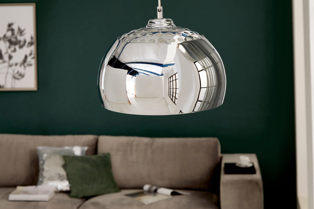 Lampe à suspension design CHROME BALL 32cm suspension chromée design moderne