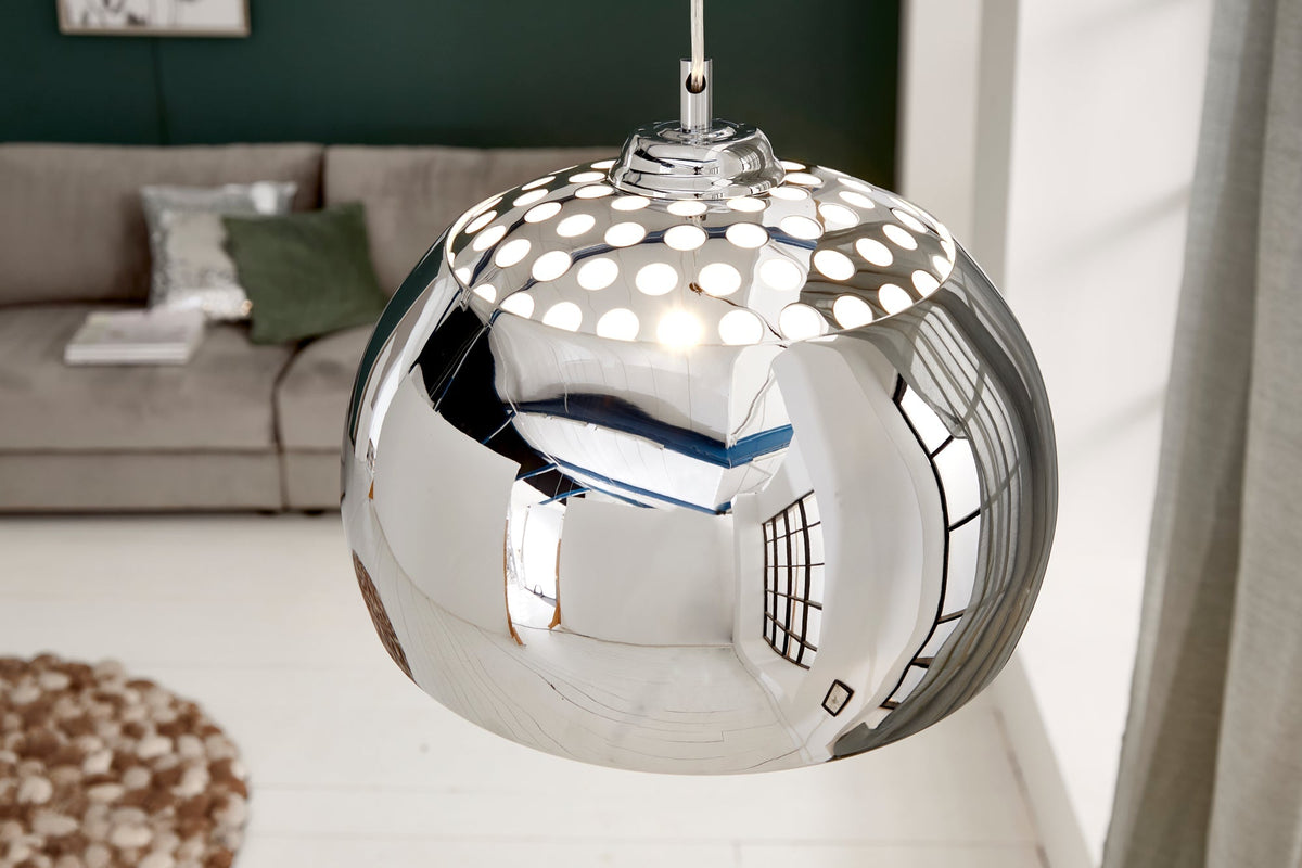 Lampe à suspension design CHROME BALL 32cm suspension chromée design moderne