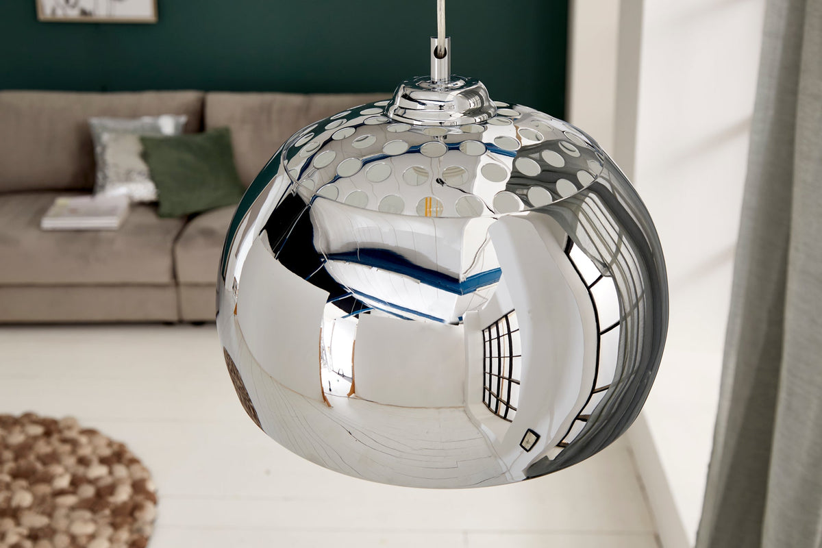 Lampe à suspension design CHROME BALL 32cm suspension chromée design moderne