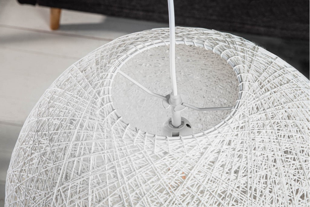 Lampe à suspension filigrane COCOONING L 45cm blanc Lampe boule