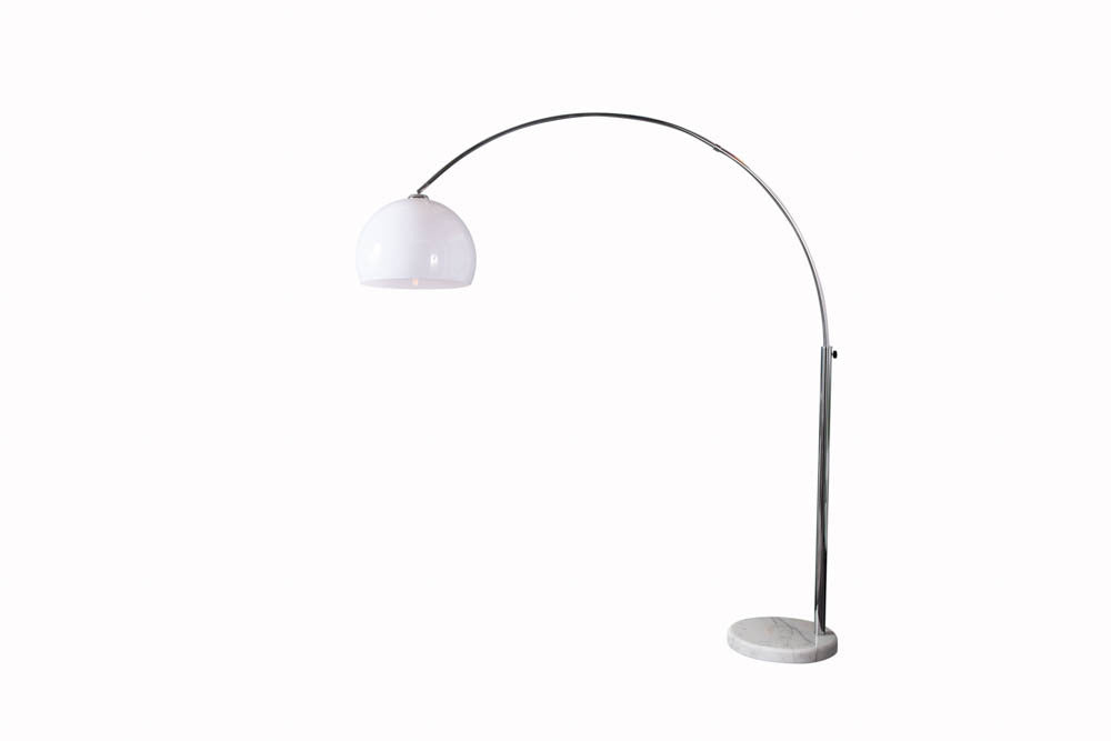 Lampe arc extensible LOUNGE DEAL 175-205cm lampadaire socle marbre blanc