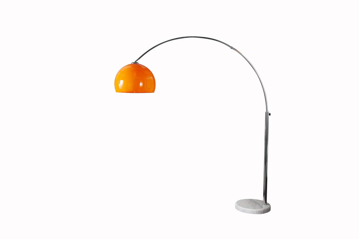 Lampe arc extensible LOUNGE DEAL 175-205cm lampadaire socle marbre orange
