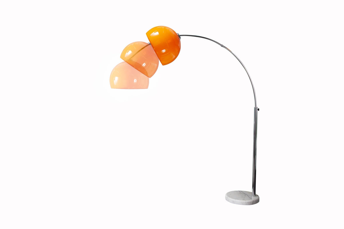 Lampe arc extensible LOUNGE DEAL 175-205cm lampadaire socle marbre orange