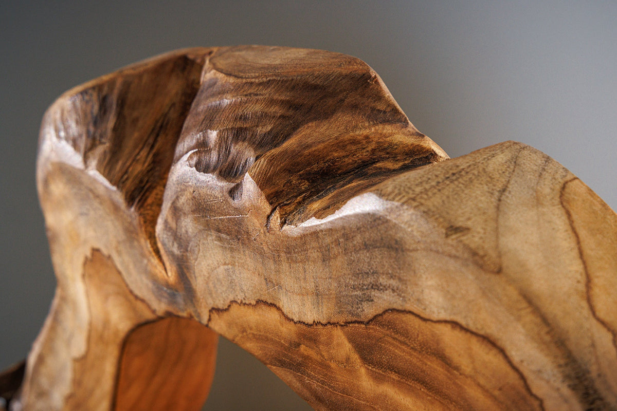 Lampe de table artisanale ORGANIC ARTWORK 55cm naturel teck