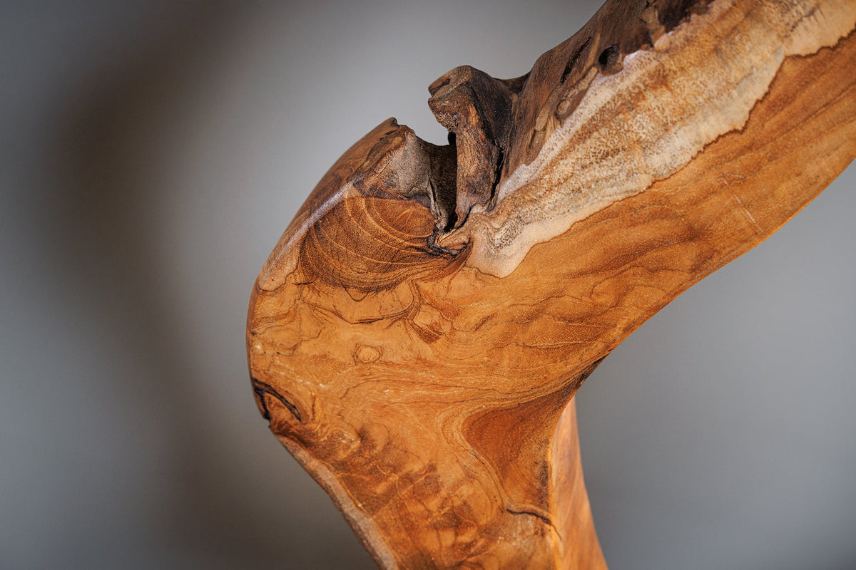 Lampe de table artisanale ORGANIC ARTWORK 55cm naturel teck