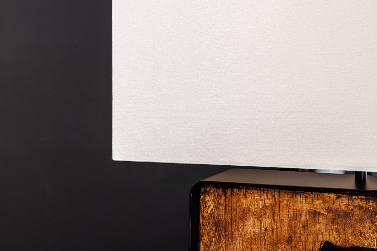 Lampe de table faite main DESIGNED BY NATURE 60cm bois d’arbre à pluie noir naturel