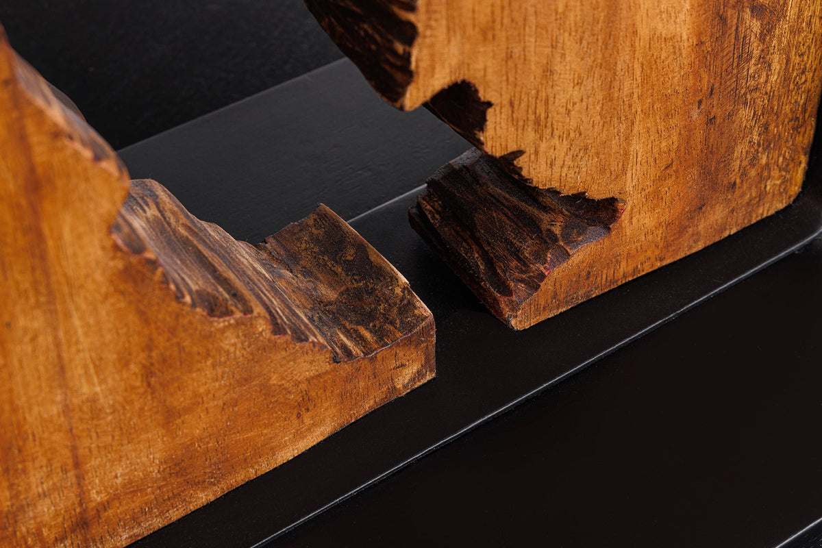 Lampe de table faite main DESIGNED BY NATURE 60cm bois d’arbre à pluie noir naturel