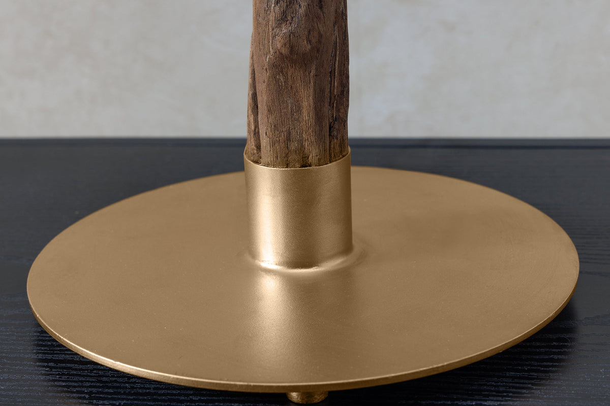 Lampe de table JEWELRY 75cm noir doré bois de fer naturel bois massif