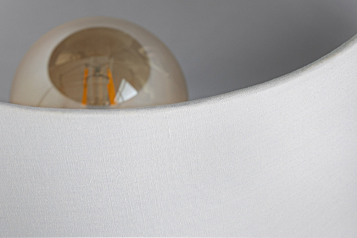 Lampe de table moderne CLASSIC 45cm transparent verre recyclé blanc abat-jour en tissu