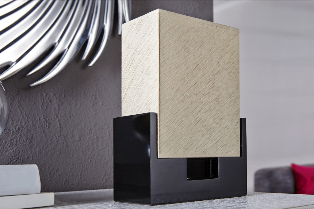 Lampe de table moderne TWILIGHT 25cm noir beige Lampe de table