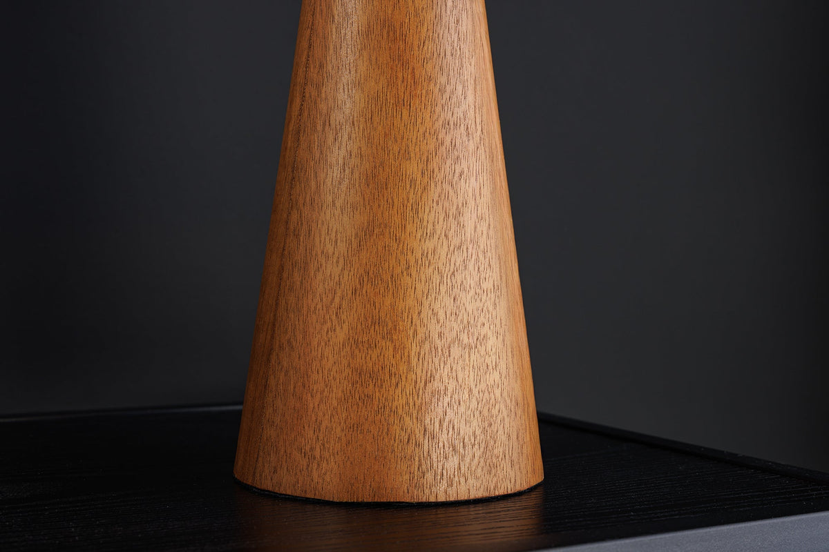 Lampe de table ronde ALVA 40cm bois d’acacia naturel lampe de table en fer