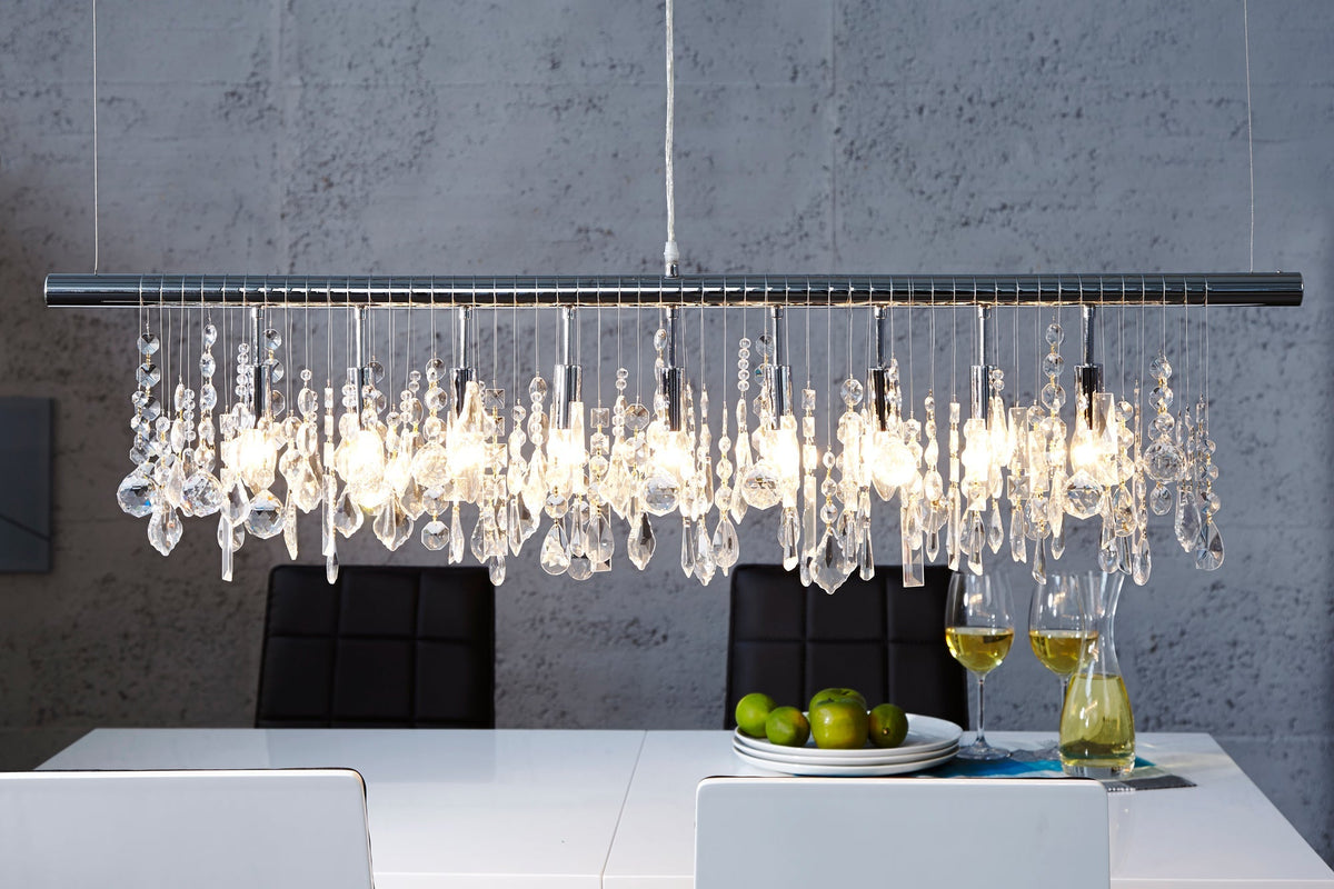 Lampe suspendue extravagante DIAMONDS XL Lampe en cristal 120cm avec 9 lumières