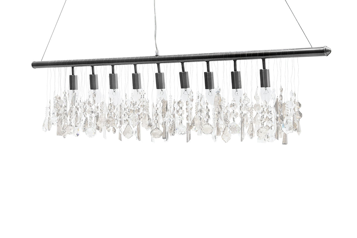Lampe suspendue extravagante DIAMONDS XL Lampe en cristal 120cm avec 9 lumières
