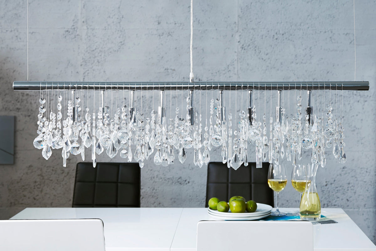 Lampe suspendue extravagante DIAMONDS XL Lampe en cristal 120cm avec 9 lumières