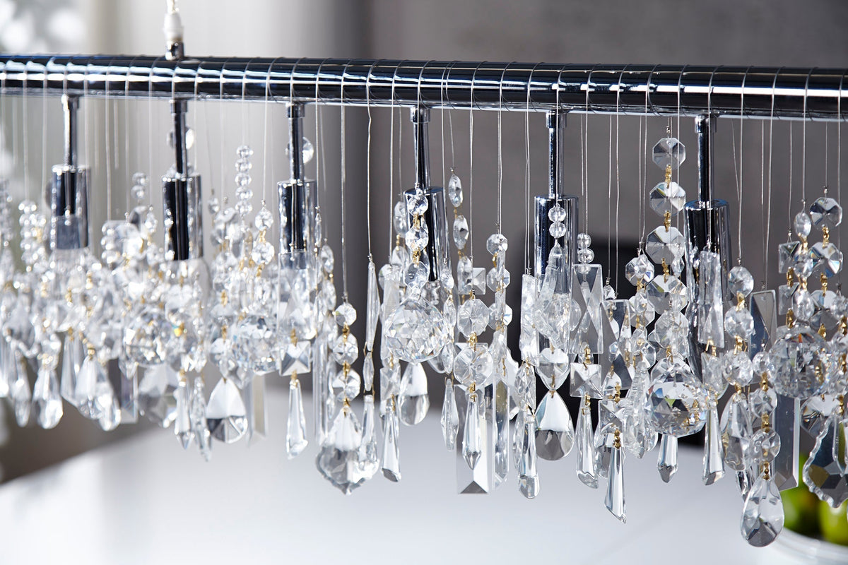 Lampe suspendue extravagante DIAMONDS XL Lampe en cristal 120cm avec 9 lumières