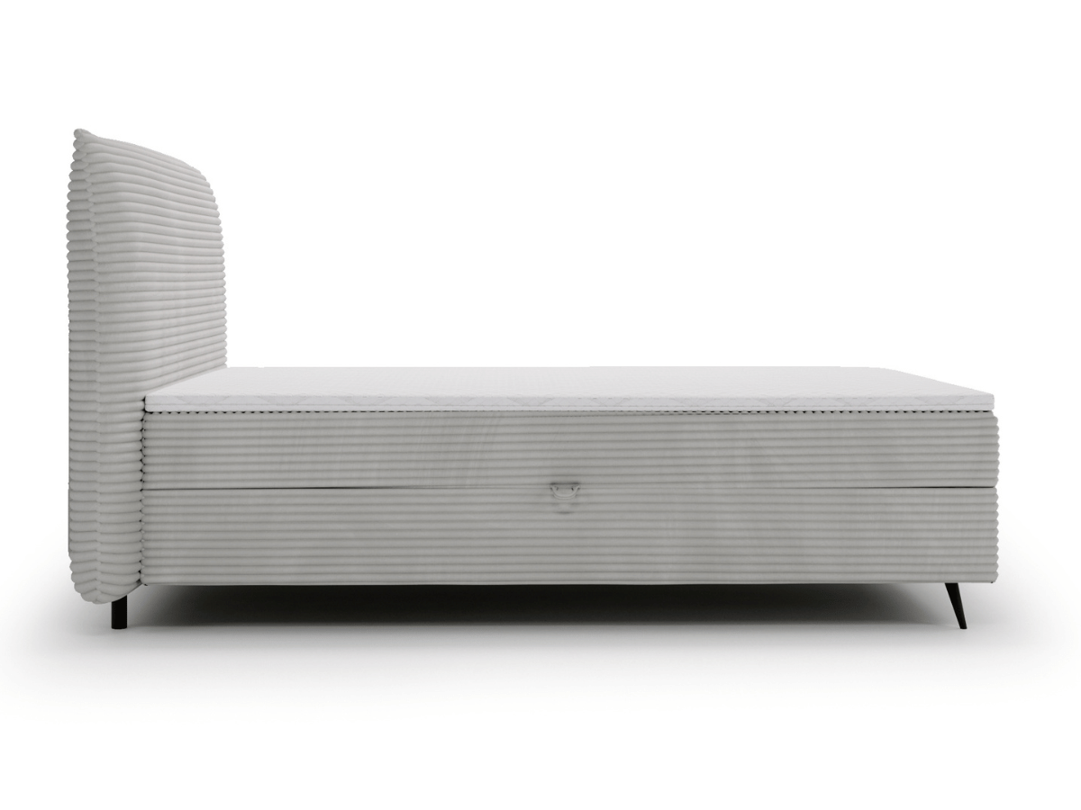 Ensemble complet boxspring tête de lit + sommiers + matelas + surmatelas - Tissu velours côtelé - LANA