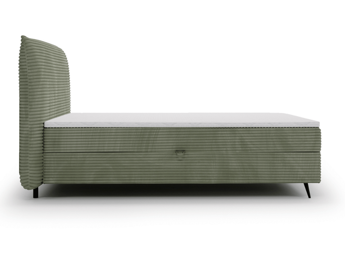 Ensemble complet boxspring tête de lit + sommiers + matelas + surmatelas - Tissu velours côtelé - LANA