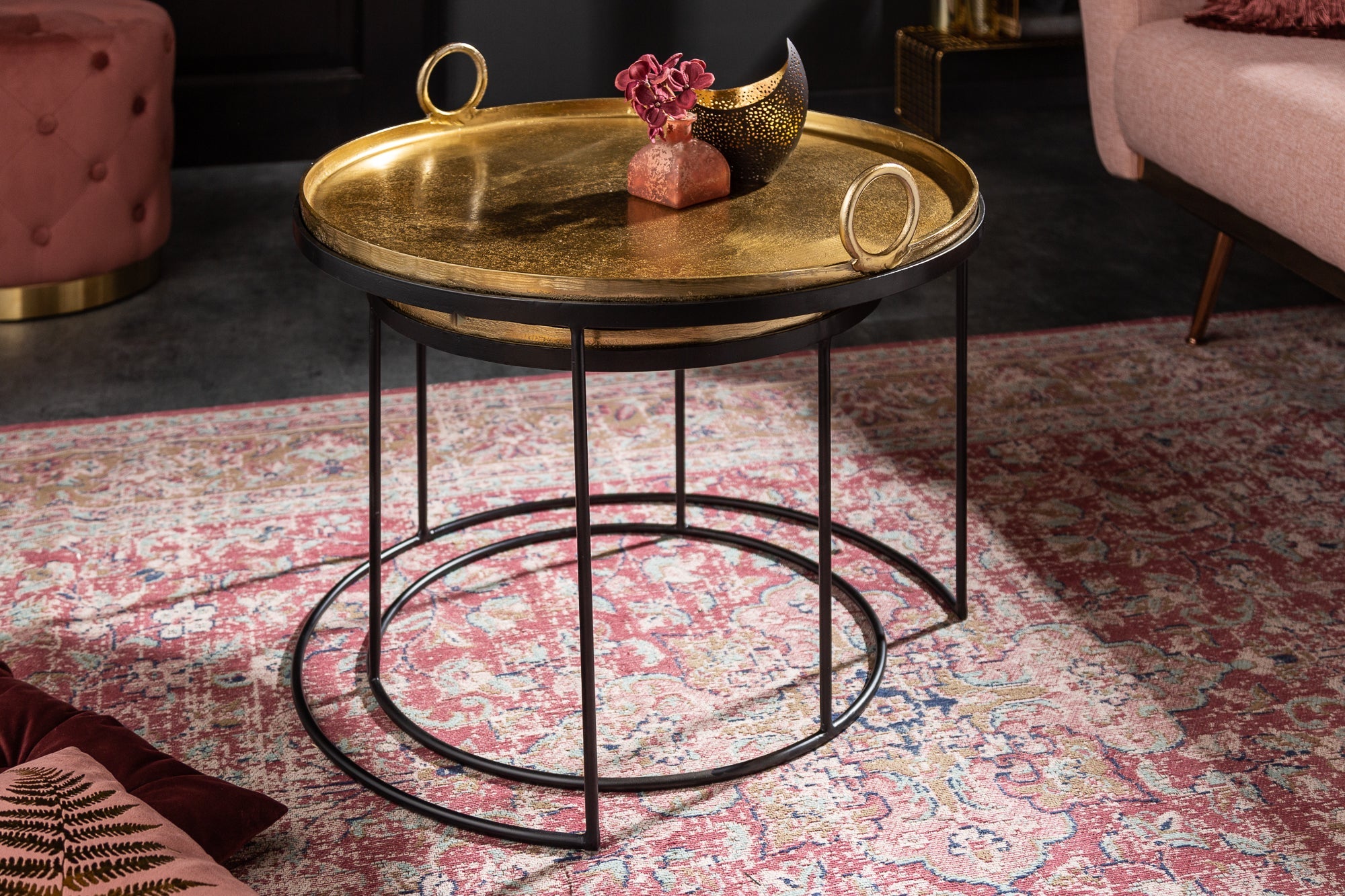 lot-de-2-tables-basses-rondes-elements-65cm-plateau-metal-dore-noir-table-dappoint_39088 (inv)