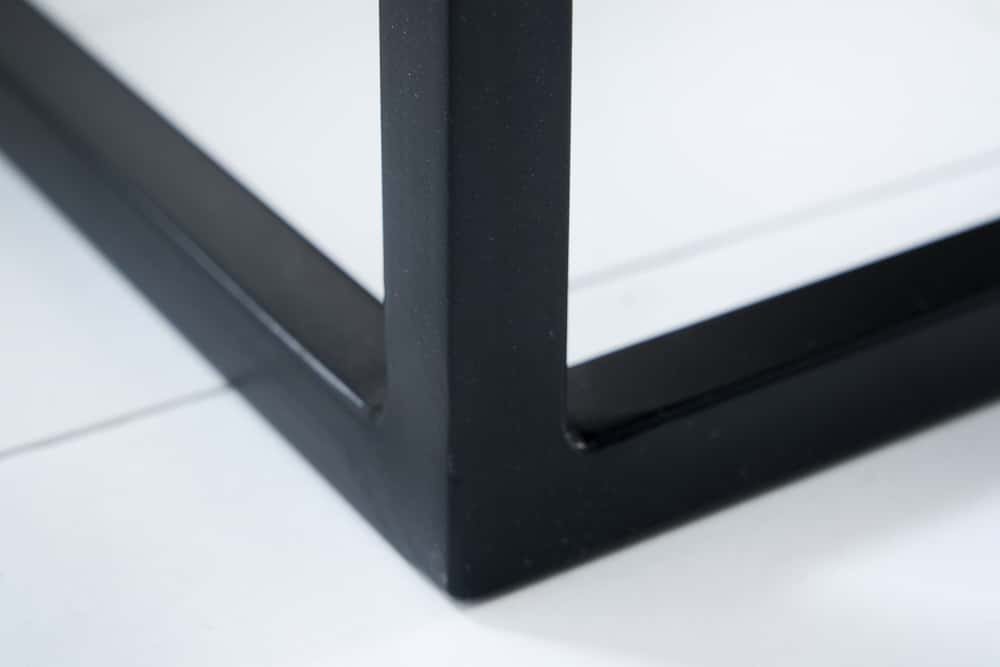 Lote de 2 mesas auxiliares SERVITEUR 50cm madera de mango natural marco de metal negro mesas de centro macizas