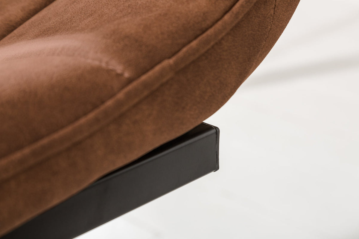 Lot de 2x Chaise cantilever design MIAMI marron structure métal antique noir mat