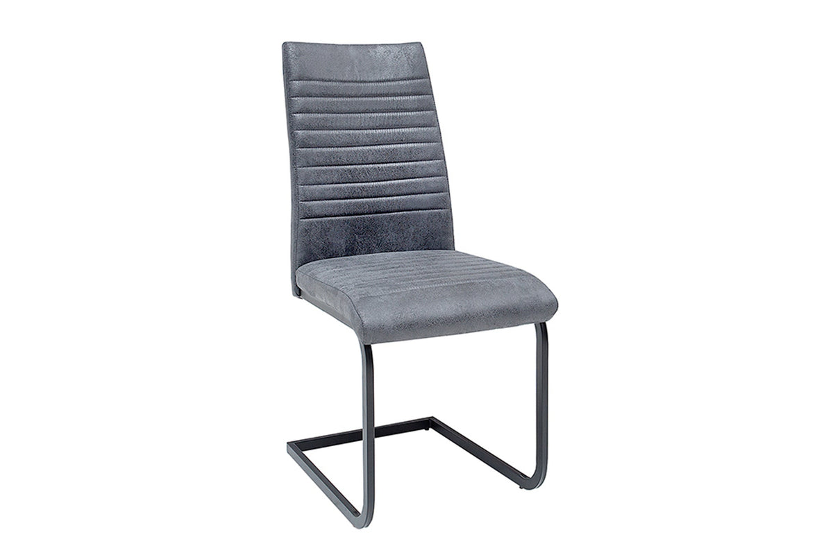 Lot de 2x Chaise cantilever industrielle APARTMENT gris antique avec structure en métal
