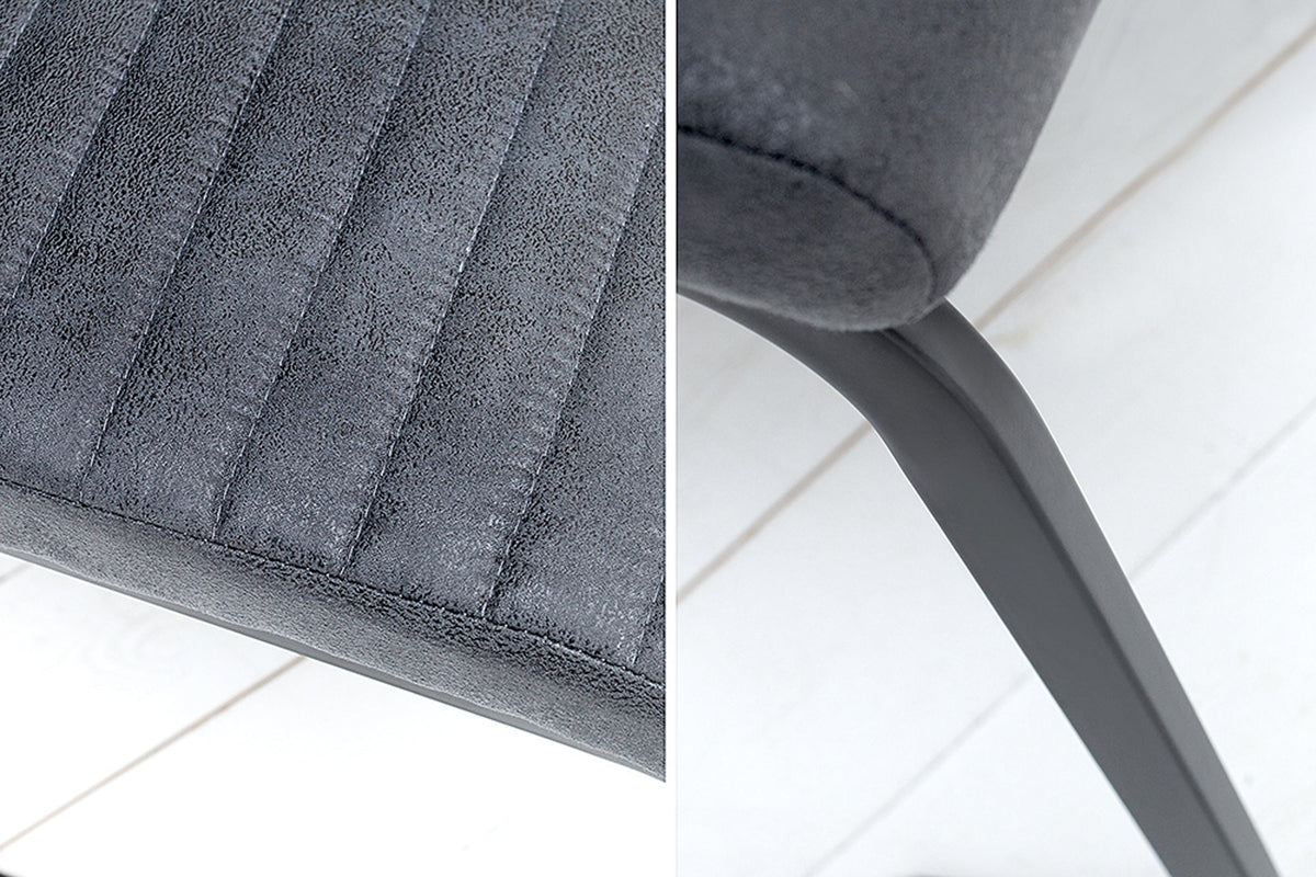 Lot de 2x Chaise cantilever industrielle APARTMENT gris antique avec structure en métal