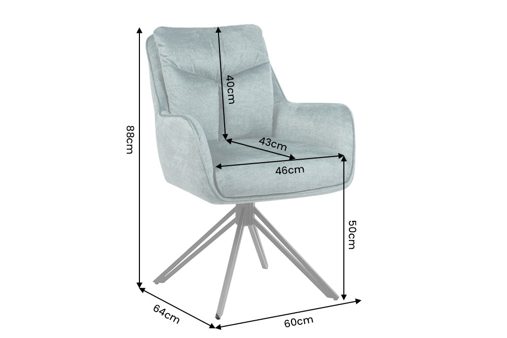 Lot de 2x Chaise pivotante PROMETHEUS bleu pétrole Vogue velours à ressorts à poches piètement métallique