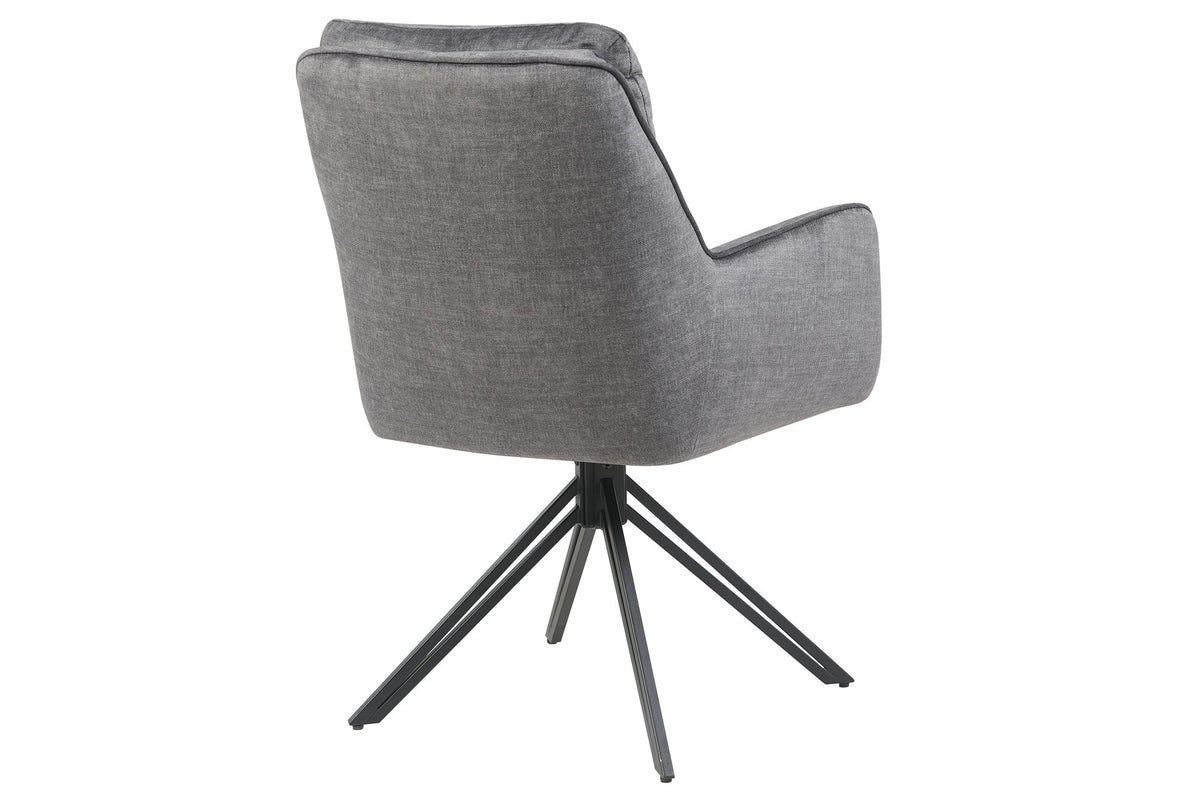Lot de 2x Chaise pivotante PROMETHEUS gris graphite Vogue velours à ressorts ensachés métal