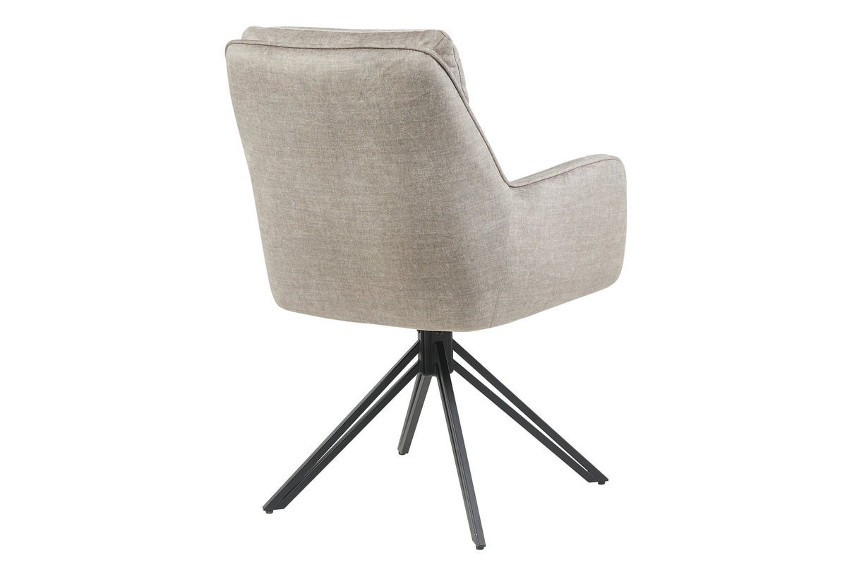 Lot de 2x Chaise pivotante PROMETHEUS taupe Vogue Velours Samt Taschenfederkern Metallgestell