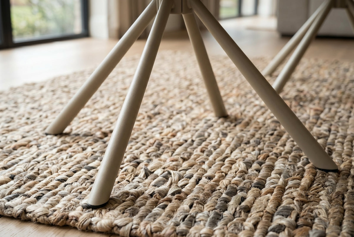Lot de 2x Chaise rétro pivotante UNIQUE beige chenille Cremona métal champagne-beige