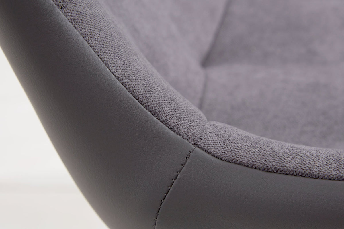 Lot de 2x Design chaise DIVANI gris clair structure métallique noire style rétro