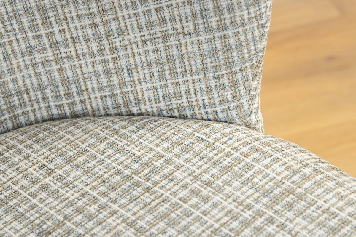 Lot de 2x Design chaise LYON bleu à carreaux Bouclé noires pieds en métal