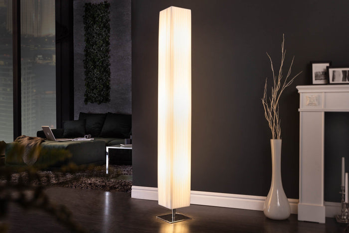 Lot de 2x design moderne lampe sur pied PARIS 160cm blanc abat-jour plissé lampe sur pied