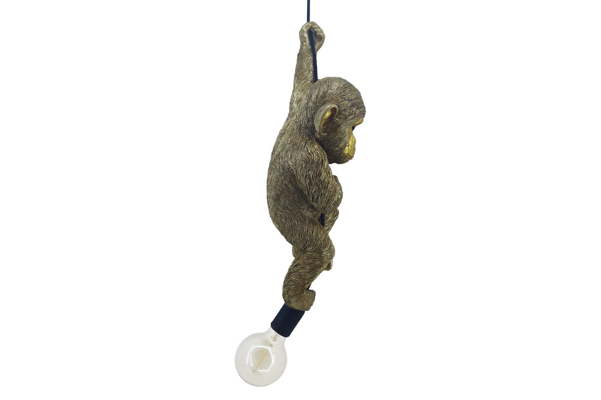 Lot de 2x Moderne suspension MONKEY 55cm gold sculpture de singe faite à la main