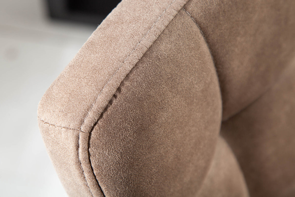 Lot de 2x Retro Design chaise MODENA antique taupe microfibre avec surpiqûre décorative