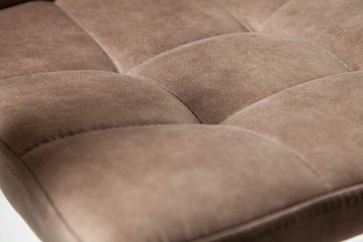 Lot de 2x Retro Design chaise MODENA antique taupe microfibre avec surpiqûre décorative