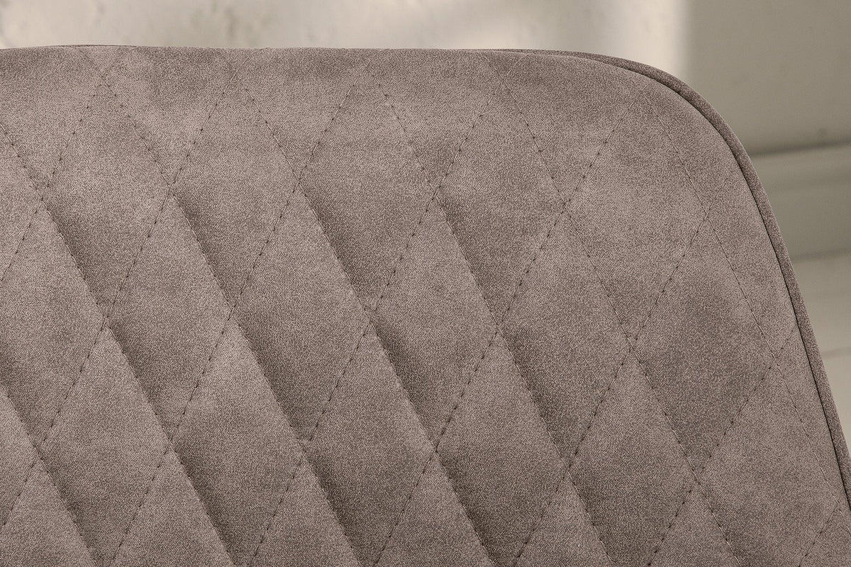Lot de 2x Retro fauteuil PALERMO taupe avec accoudoir et surpiqûre décorative