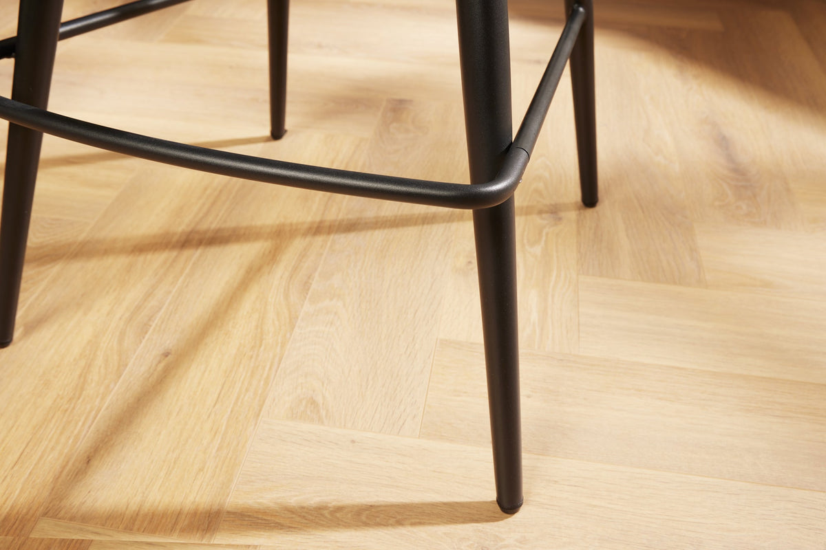 Lot de 2x Tabouret de bar pivotant PAPILLON velours gris tabouret de bar avec dossier pieds métal noir