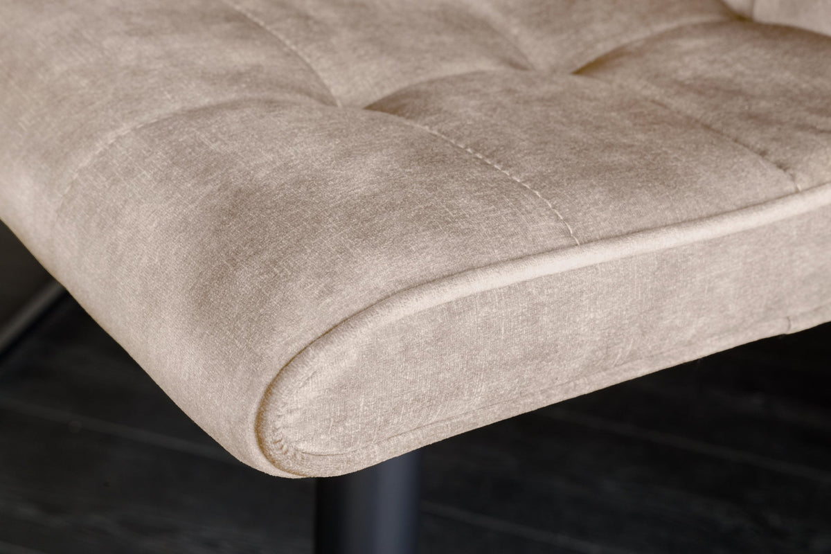 Lot de 2x Tabouret de bar réglable en hauteur MODENA champagne beige velours métal noir rotatif