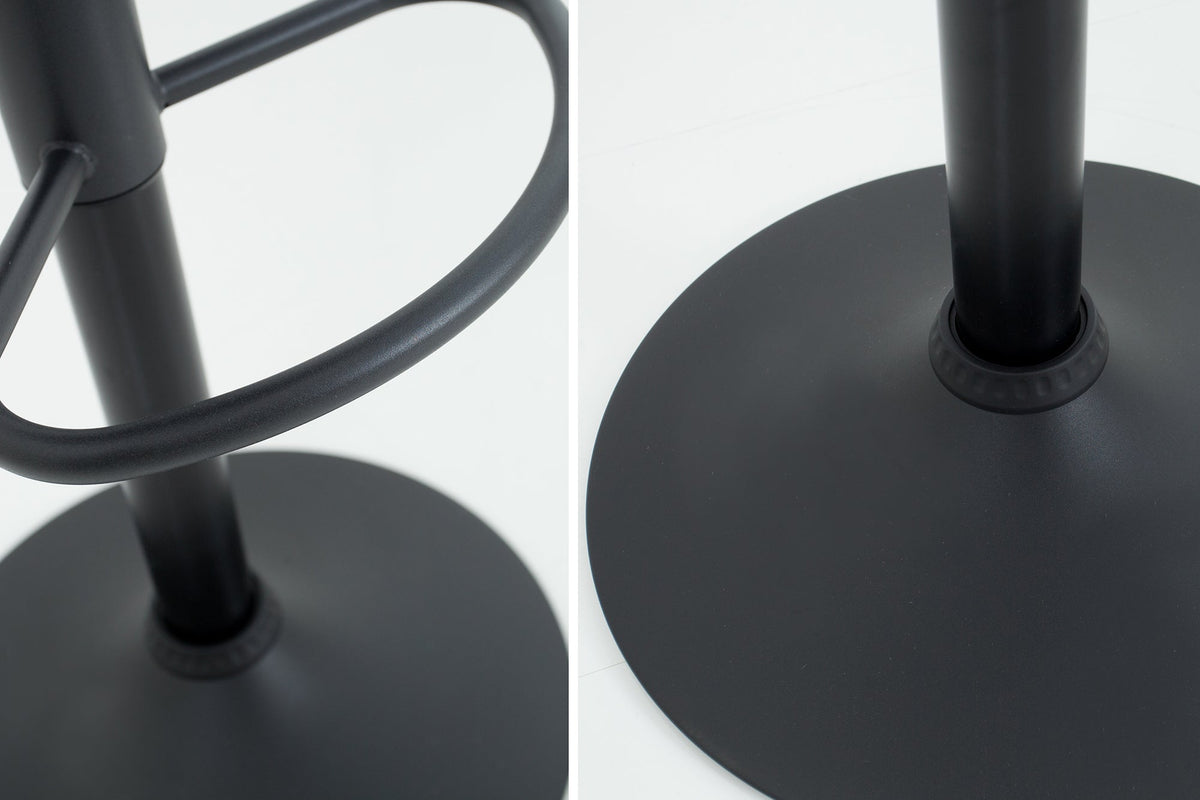 Lot de 2x Tabouret de bar réglable en hauteur MODENA vintage brun microfibre métal noir avec dossier pivotant